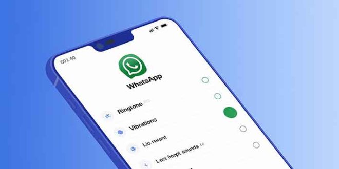 ilustrasi layar hp menampilkan list nada dering whatsapp